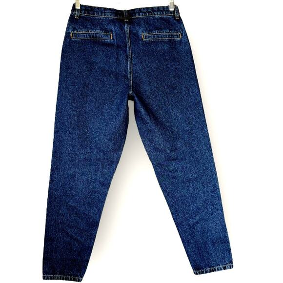 ASOS Design Double Pleats Tapered Leg Dark Blue Washed Jeans Men Size W31 - Picture 3 of 13